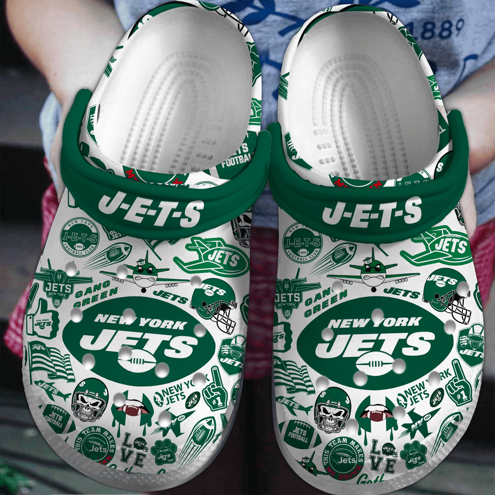 footwearmerch new york jets nfl sport crocs crocband clogs shoes comfortable for men women and kids yfy3e