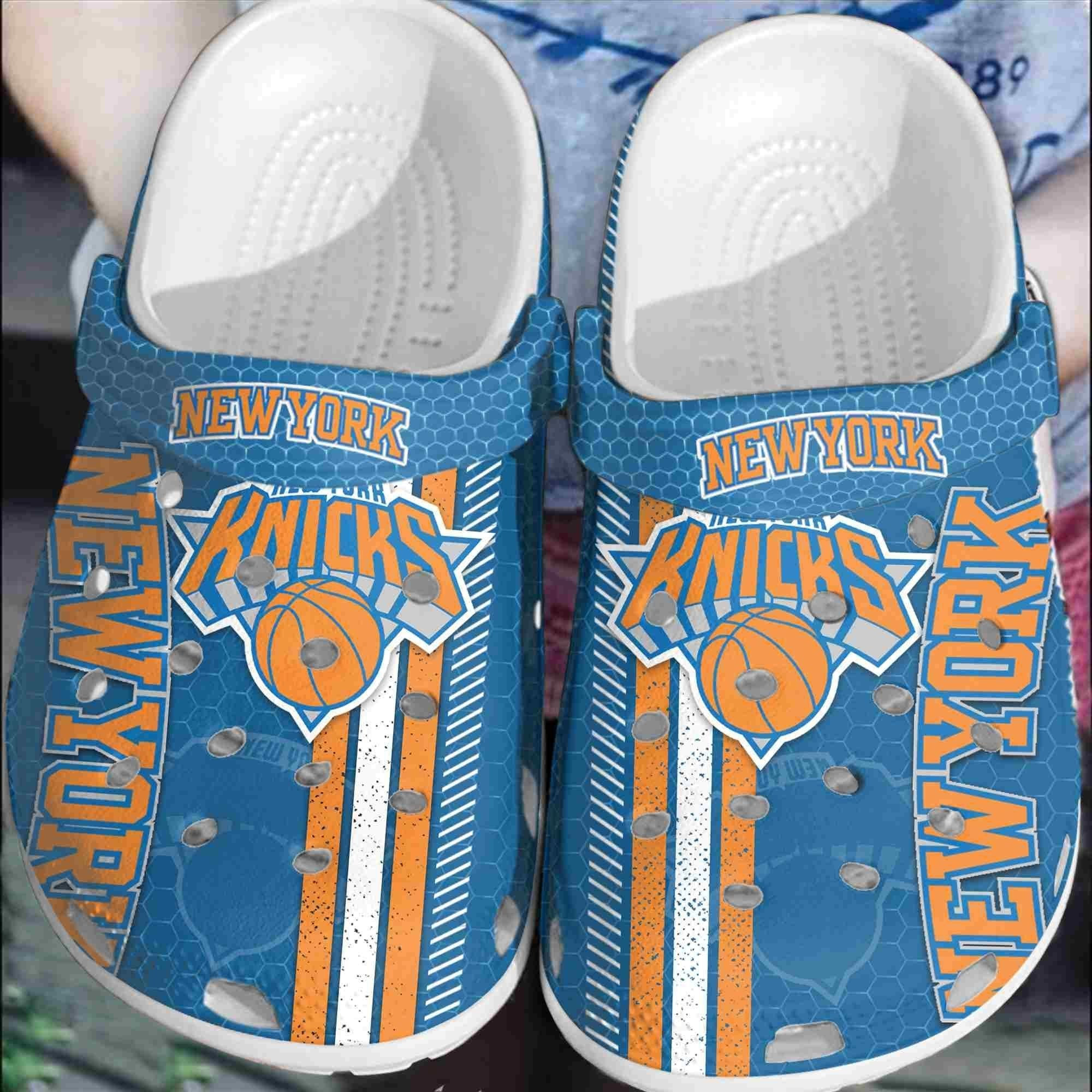 footwearmerch new york knicks basketball club comfortable crocband shoes clogs for men women zijwb