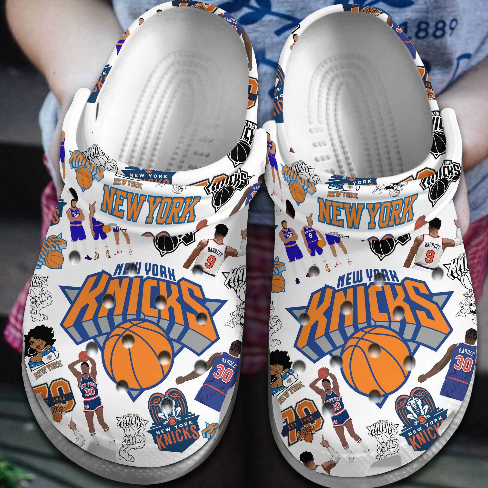 footwearmerch new york knicks nba basketball sport crocs crocband clogs shoes comfortable for men women and kids baicd