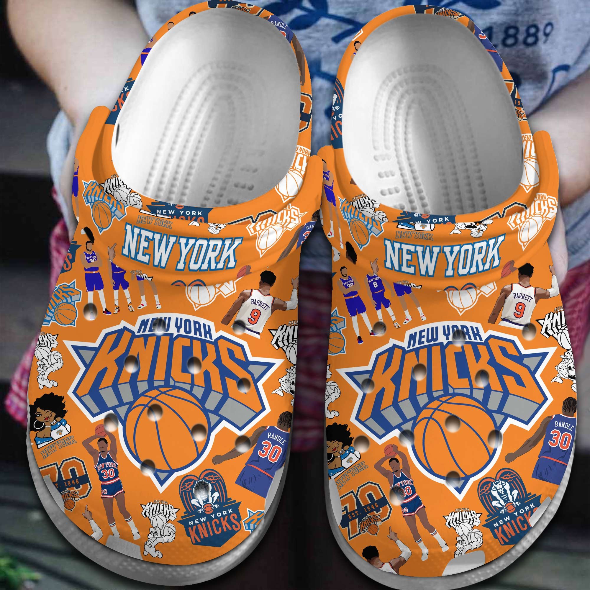 footwearmerch new york knicks nba basketball sport crocs crocband clogs shoes comfortable for men women and kids syu6m