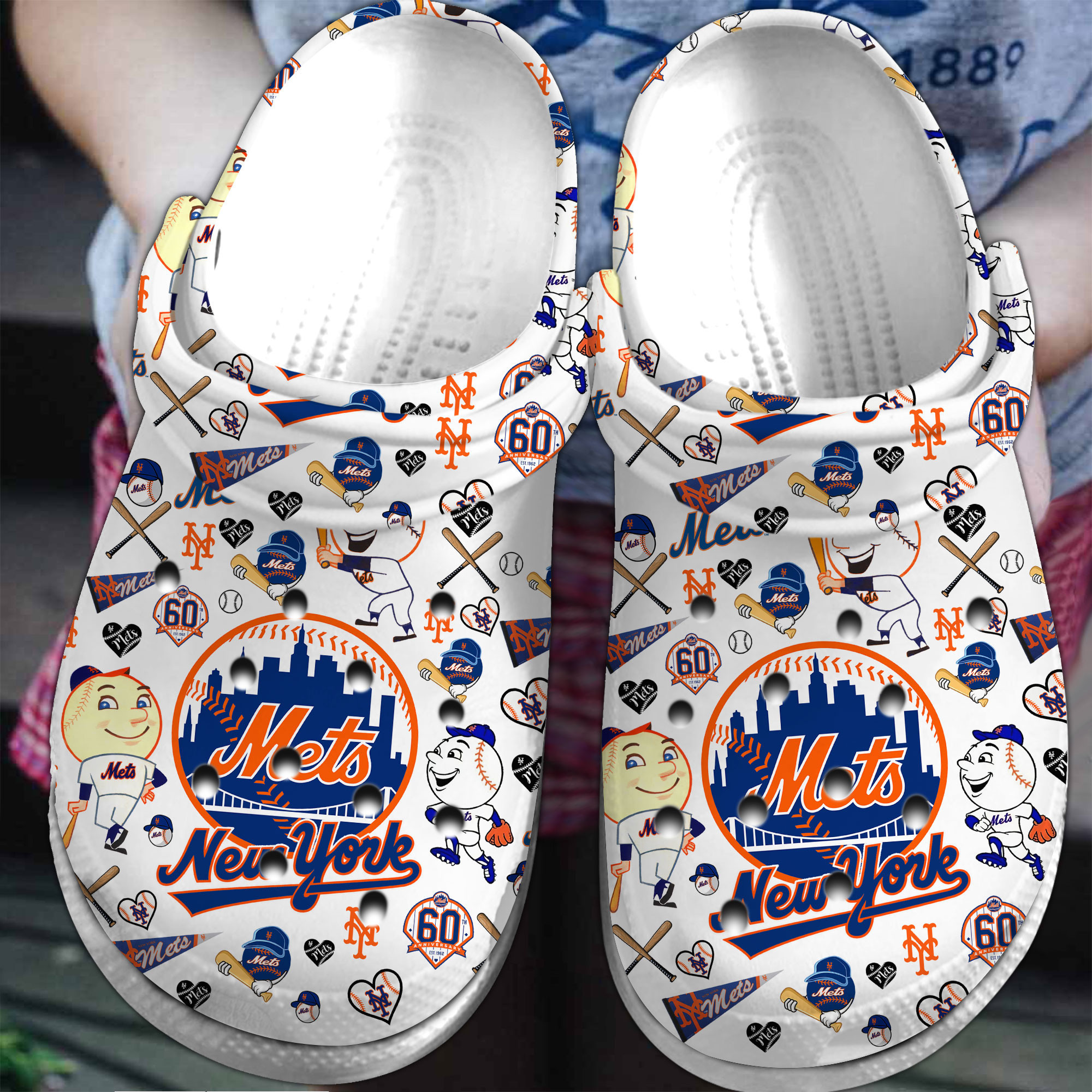 footwearmerch new york mets mlb sport crocs crocband clogs shoes comfortable for men women and kids jpwde