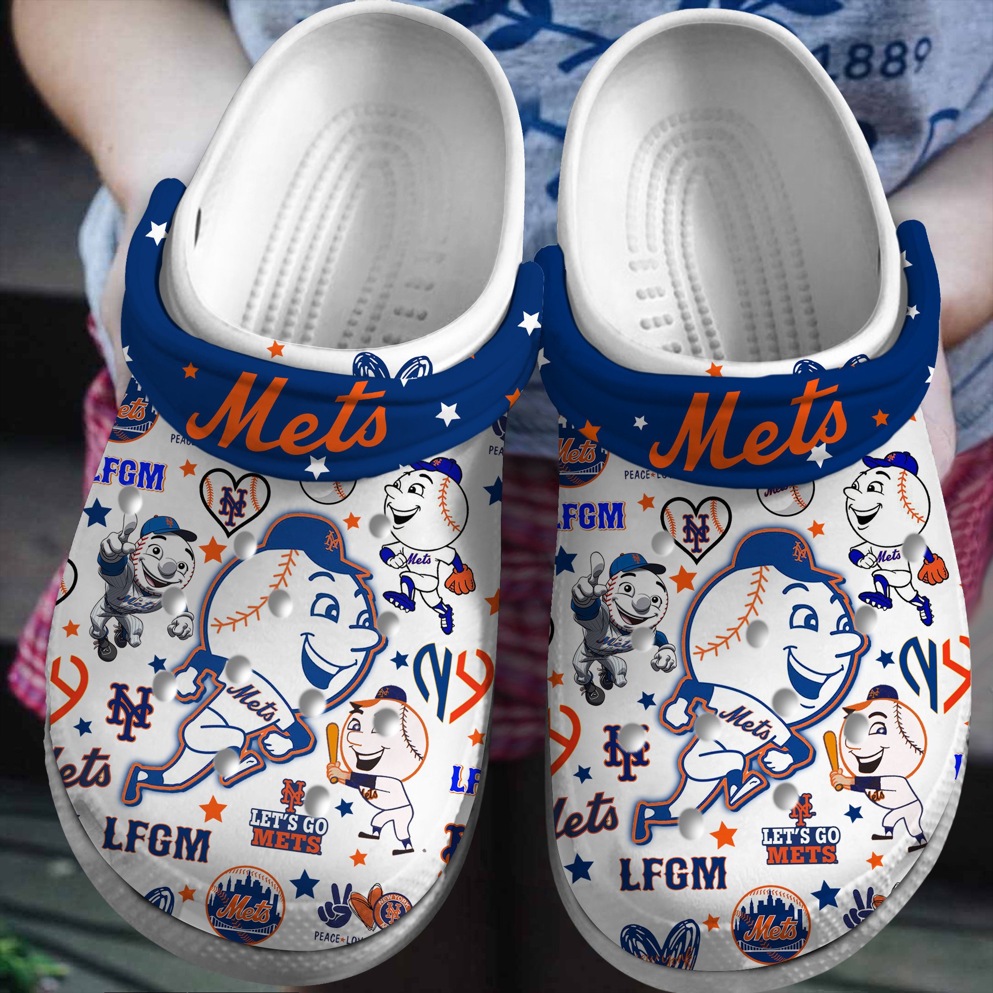 footwearmerch new york mets mlb sport crocs crocband clogs shoes comfortable for men women and kids kx2ct