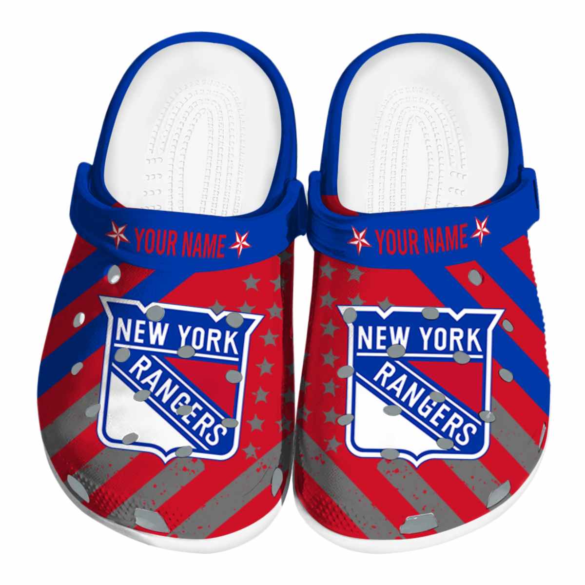 footwearmerch new york rangers nhl sport crocs crocband clogs shoes comfortable for men women and kids hduzk