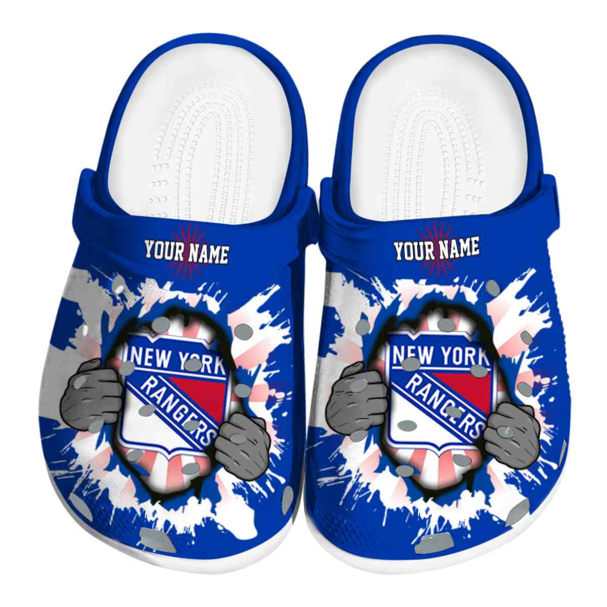 footwearmerch new york rangers nhl sport crocs crocband clogs shoes comfortable for men women and kids p99jh