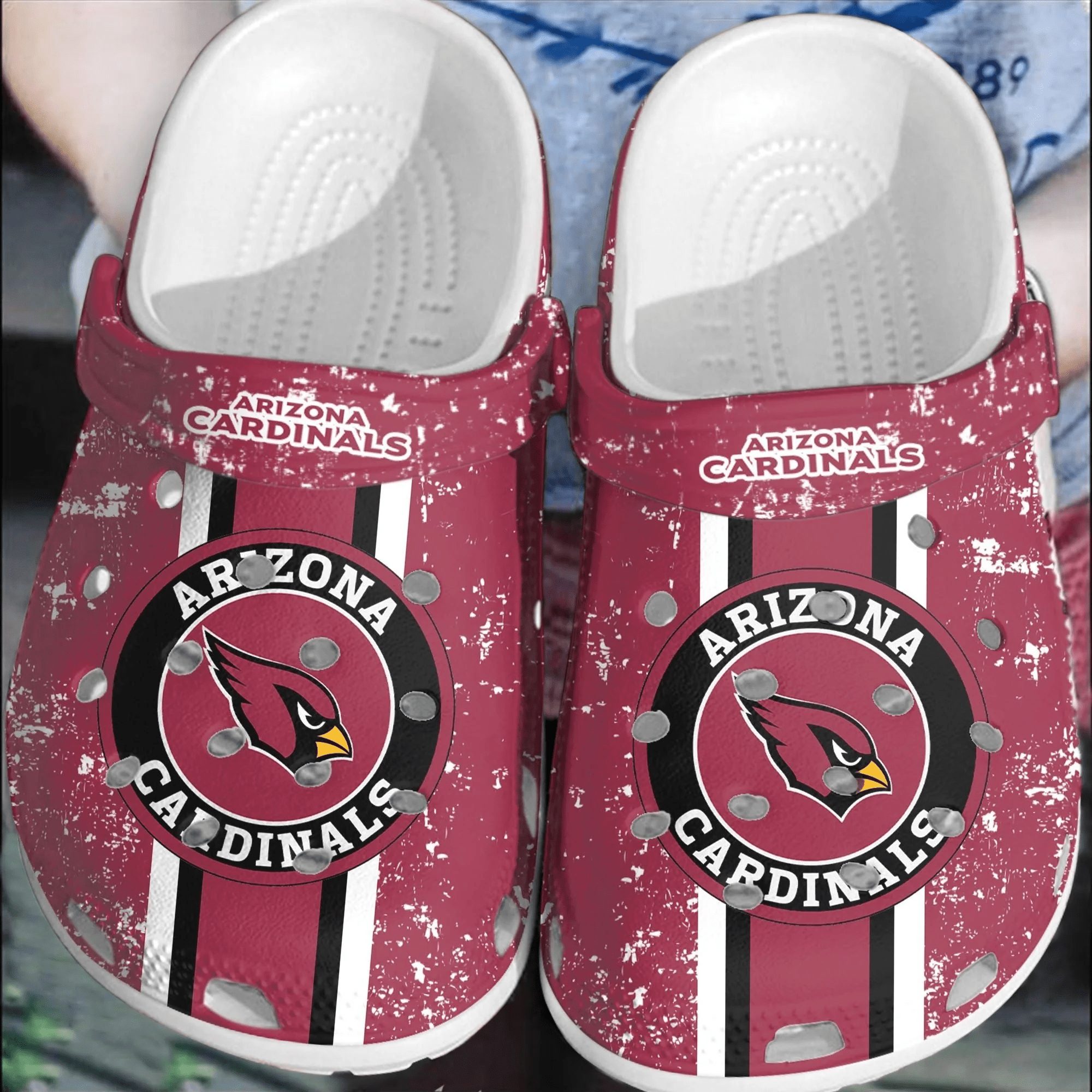 footwearmerch nfl arizona cardinals football crocs crocband shoes comfortable clogs for men women q9jxf