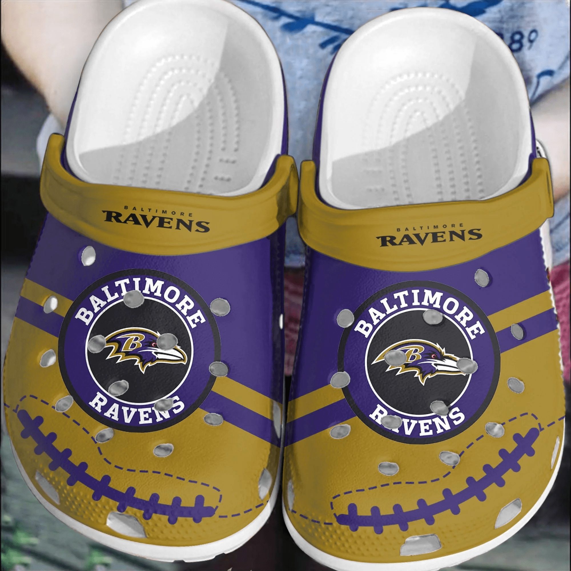 footwearmerch nfl baltimore ravens football crocs clogs comfortable shoes crocband for men women r9oox
