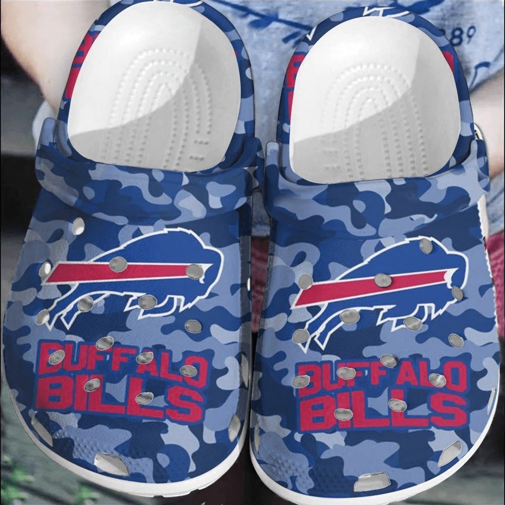 footwearmerch nfl buffalo bills football crocs comfortable crocband shoes clogs for men women 8ykyc