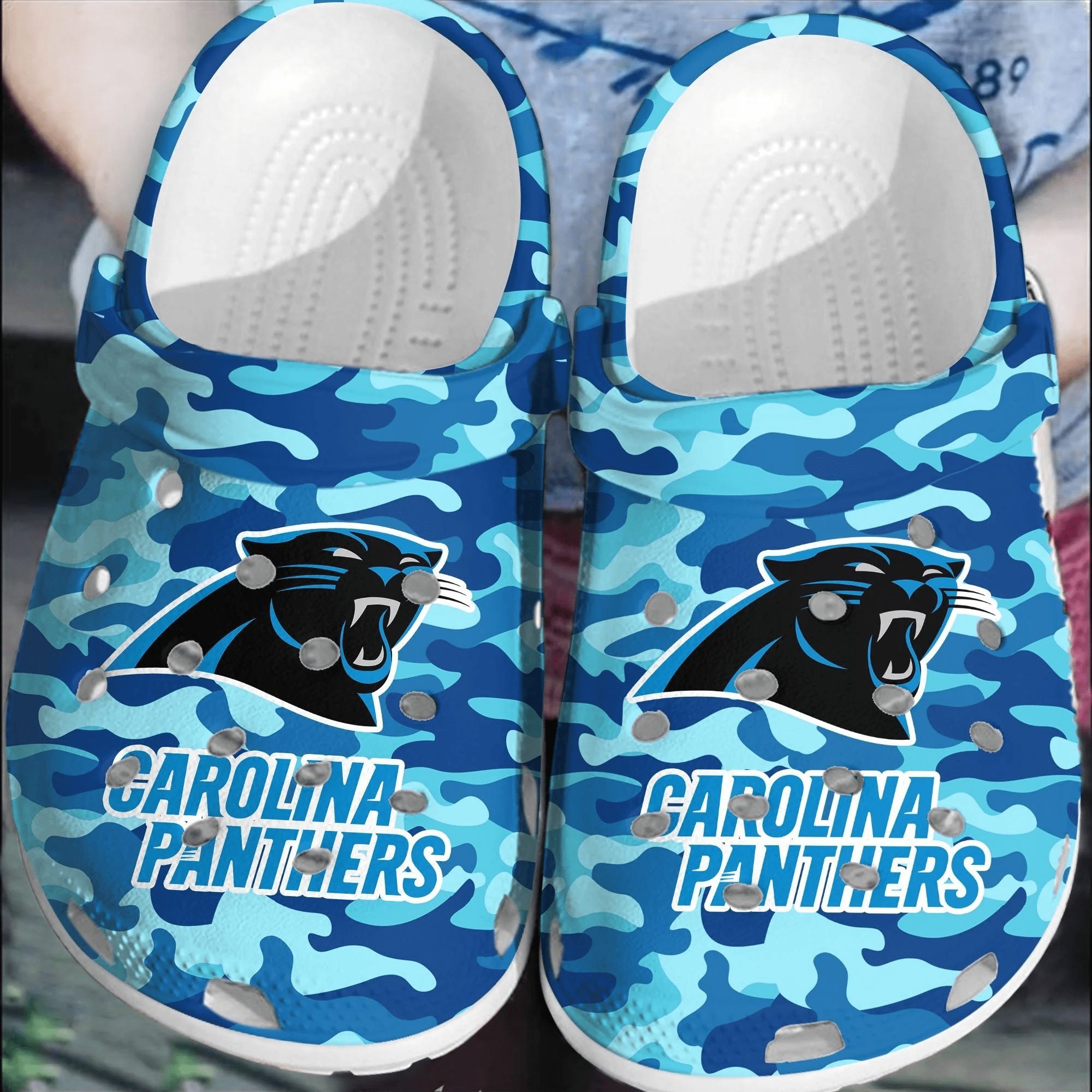 footwearmerch nfl carolina panthers football crocband crocs clogs shoes comfortable for men women dmp7j