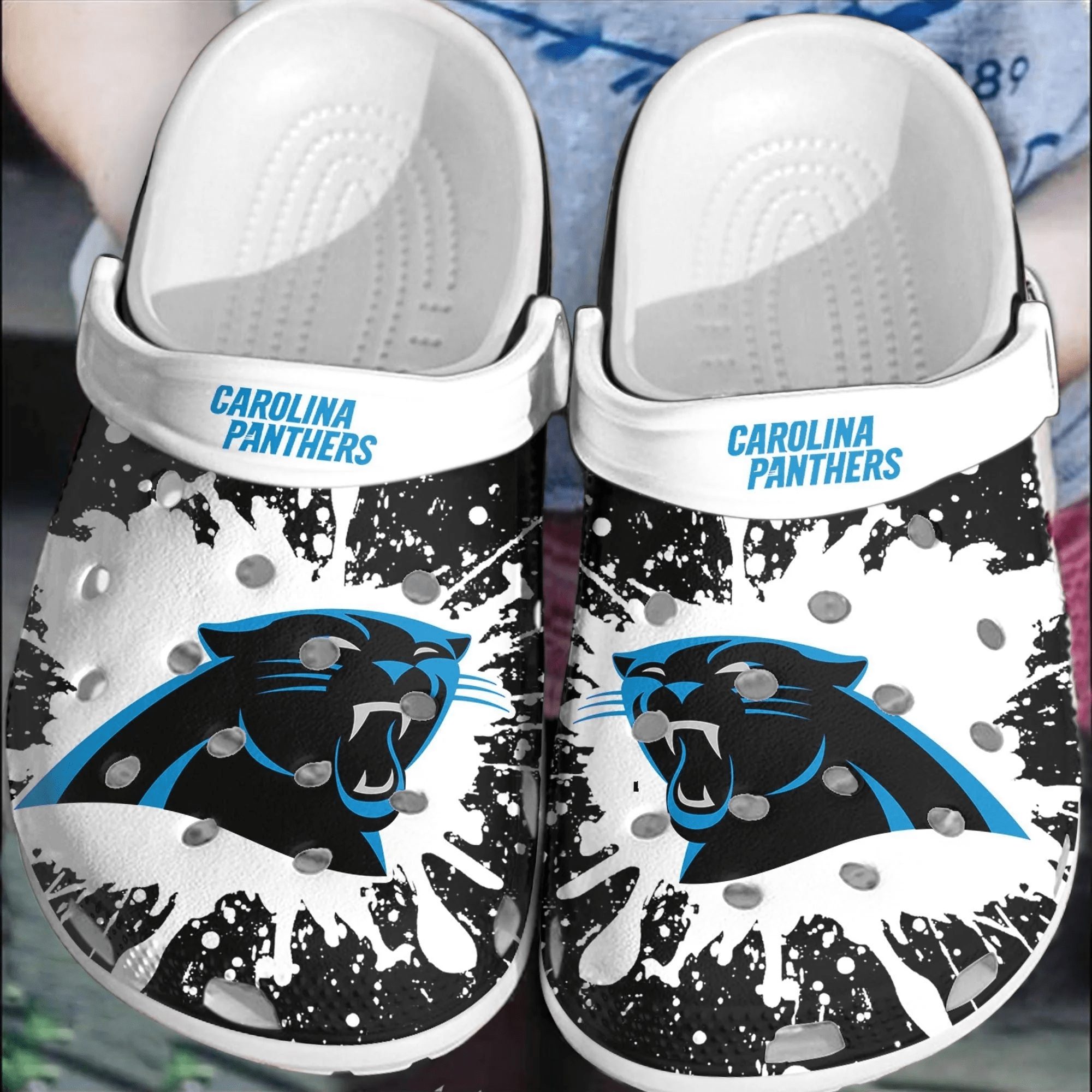 footwearmerch nfl carolina panthers football crocs comfortable clogs crocband shoes for men women ou9ta
