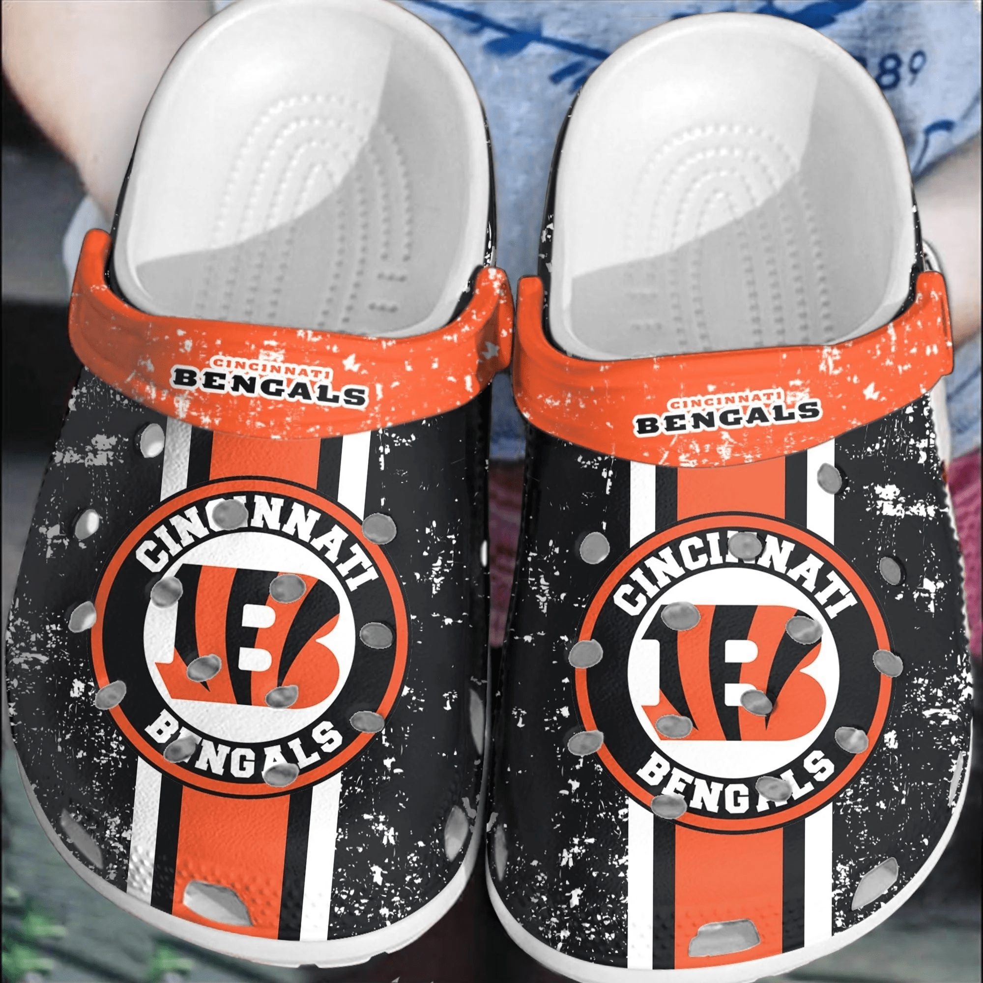 footwearmerch nfl cincinnati bengals football crocband crocs shoes comfortable clogs for men women fxaqj