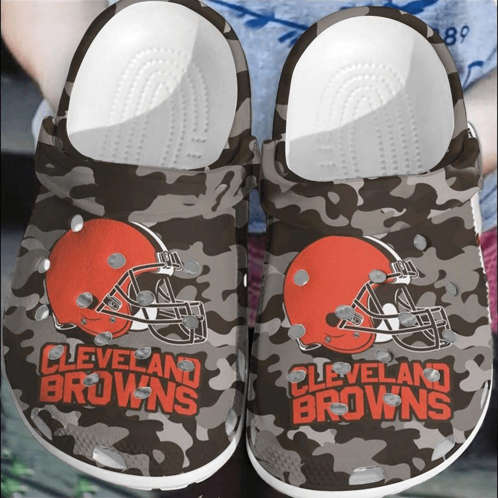 footwearmerch nfl cleveland browns football crocband clogs comfortable shoes crocs for men women eqjzd