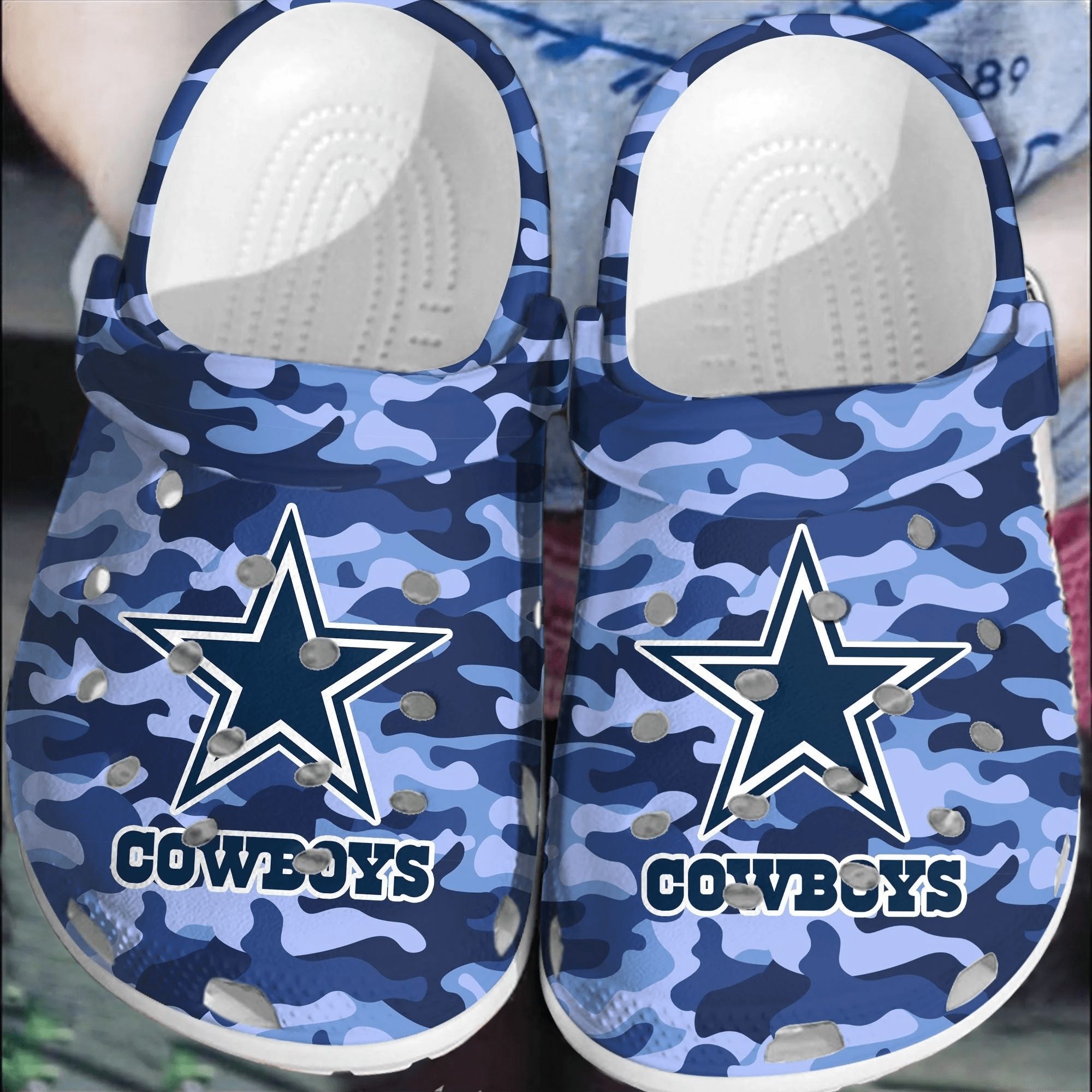 footwearmerch nfl dallas cowboys football crocband shoes clogs crocs comfortable for men women ypn8z