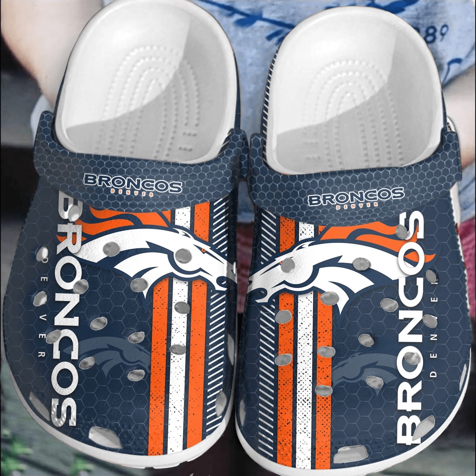 footwearmerch nfl denver broncos football crocband comfortable crocs clogs shoes for men women 2rwlr