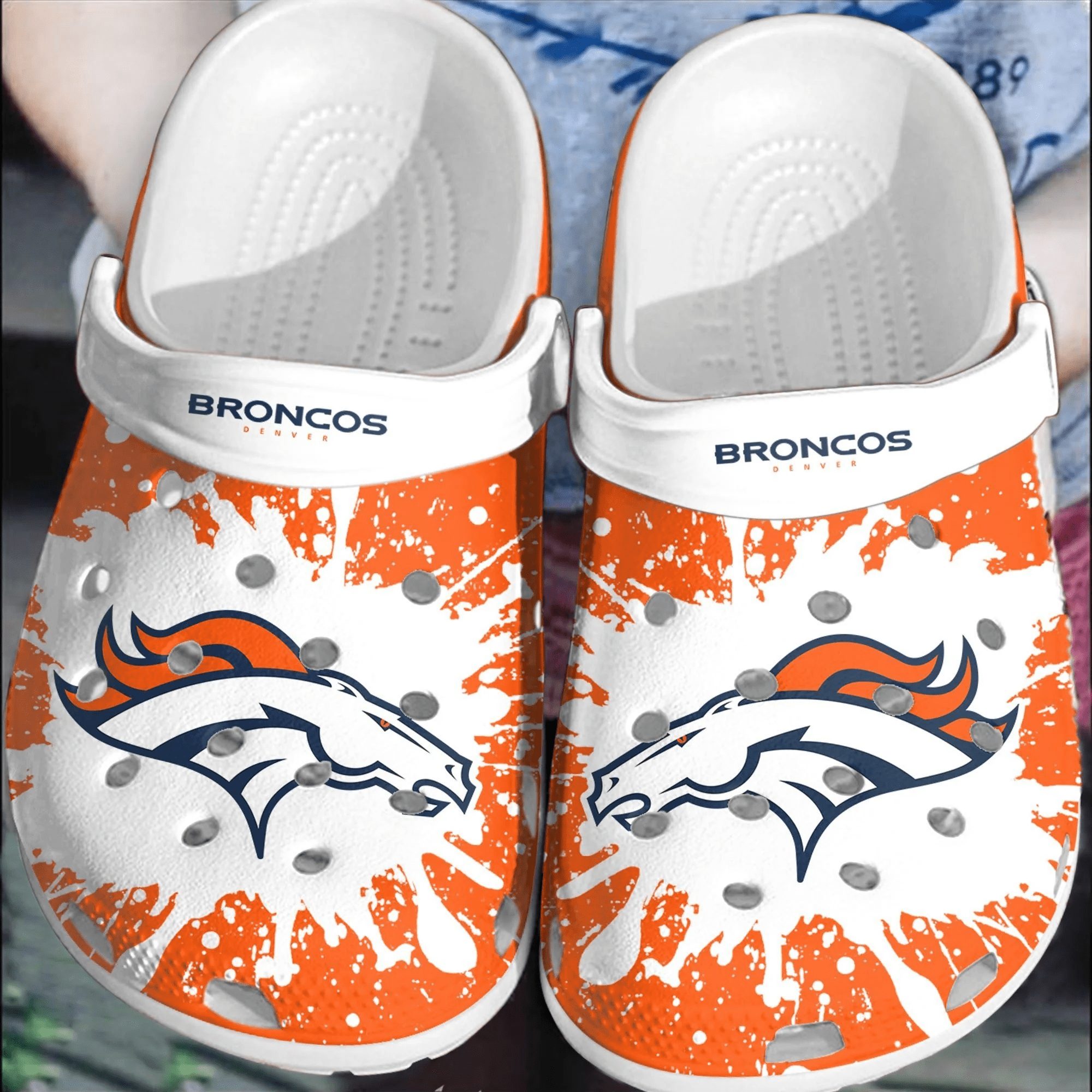 footwearmerch nfl denver broncos football crocband shoes clogs comfortable crocs for men women 80qff