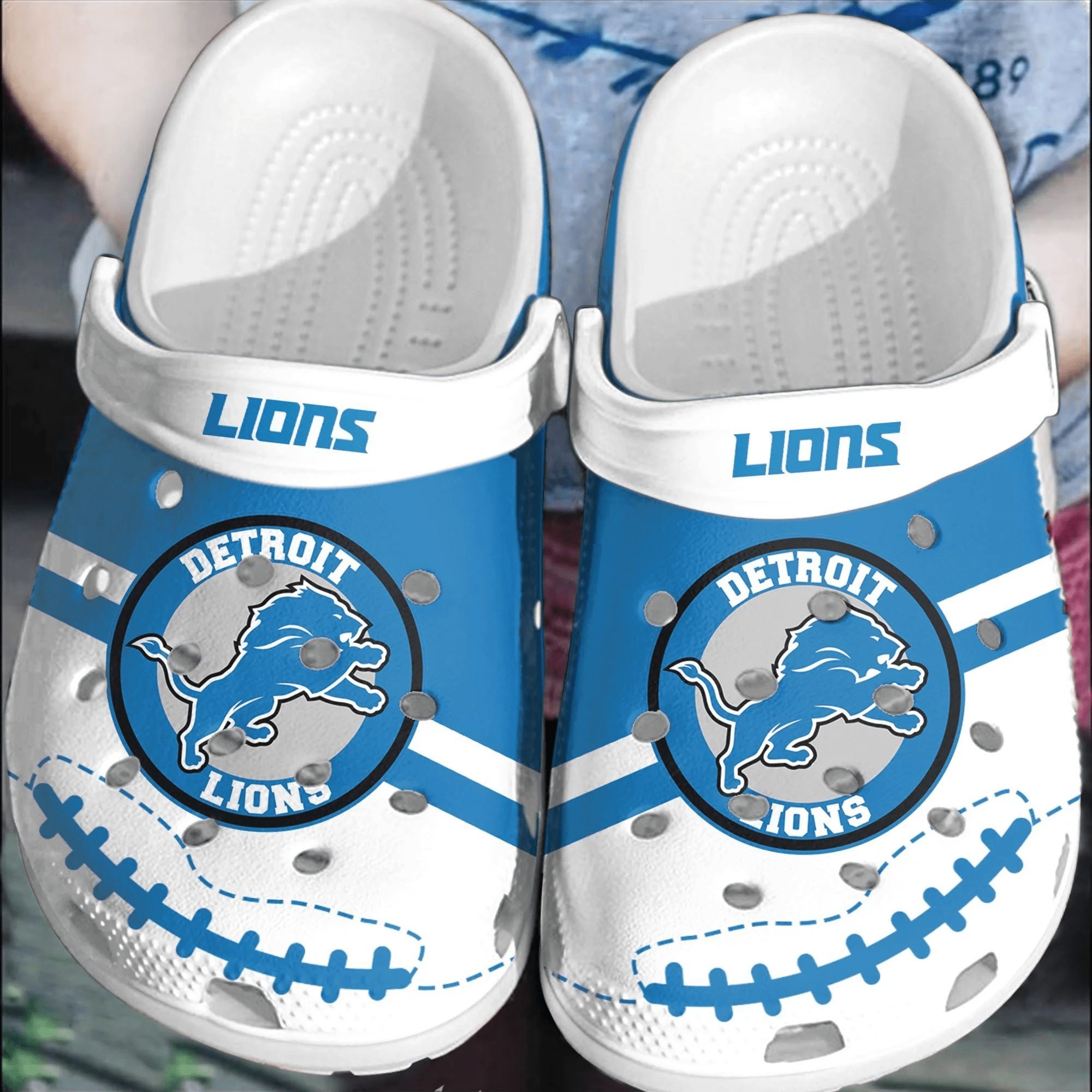 footwearmerch nfl detroit lions football crocband comfortable shoes crocs clogs for men women fw6vj