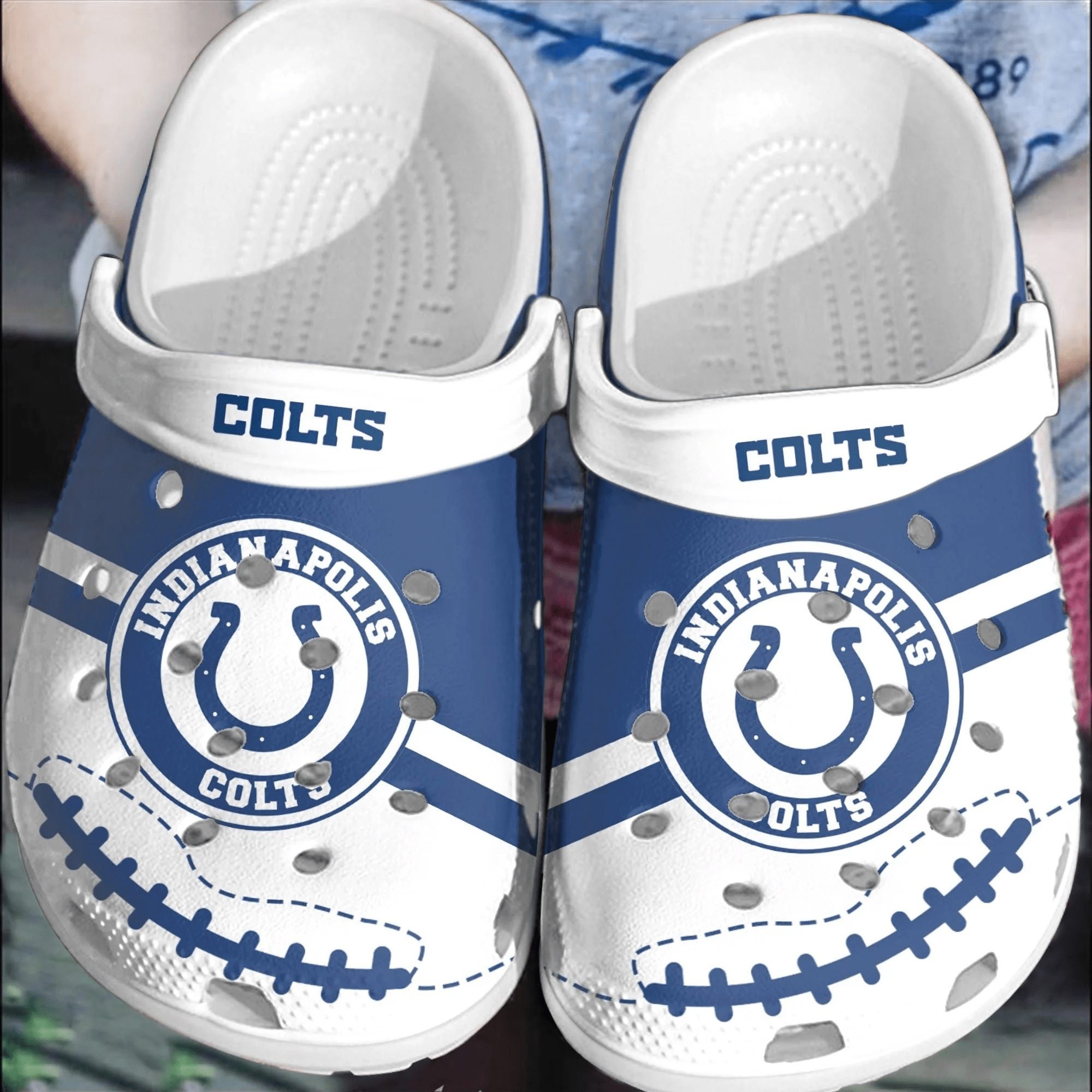footwearmerch nfl indianapolis colts football clogs crocband comfortable crocs shoes for men women b7ihu
