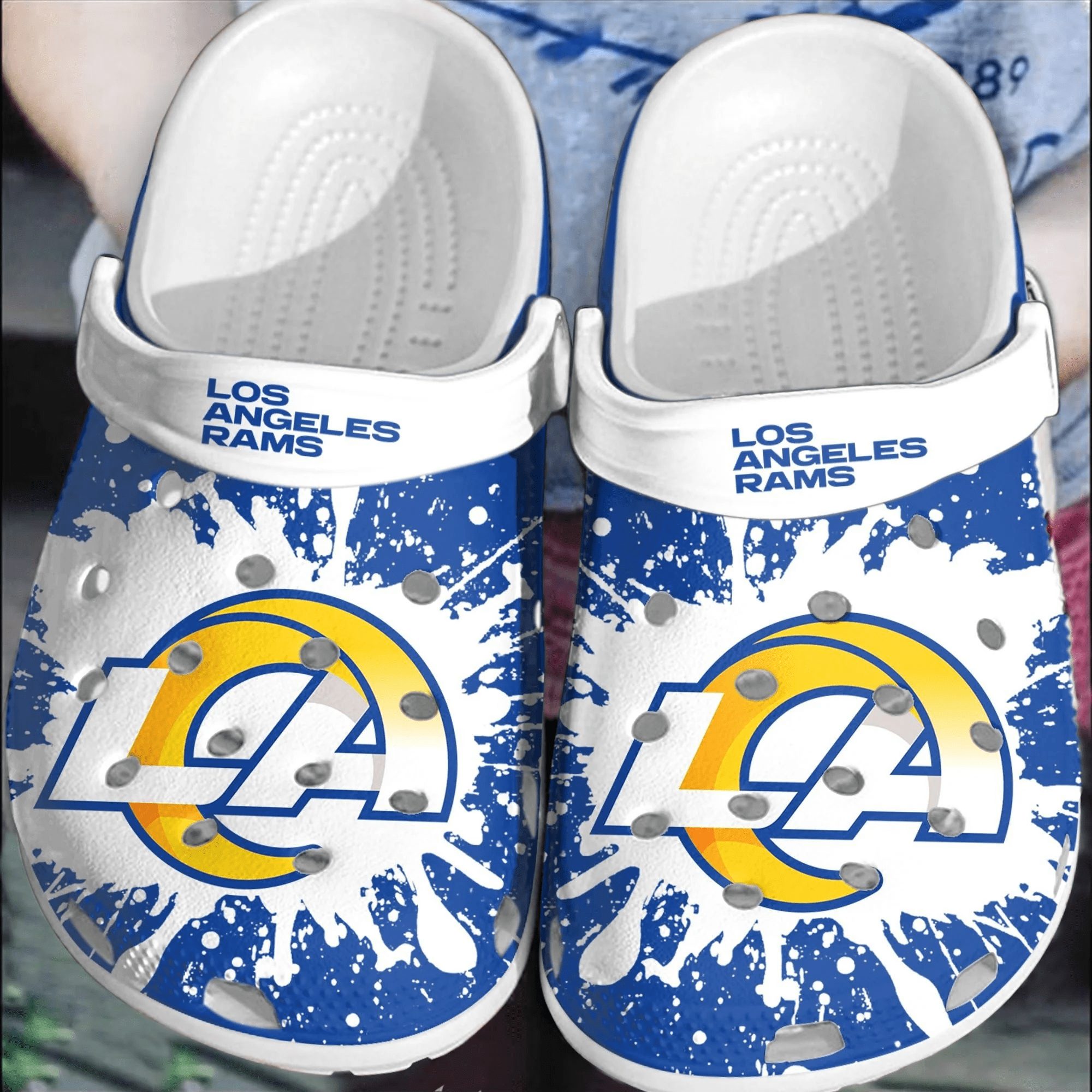 footwearmerch nfl la rams football clogs crocband comfortable shoes for men women vyvkn