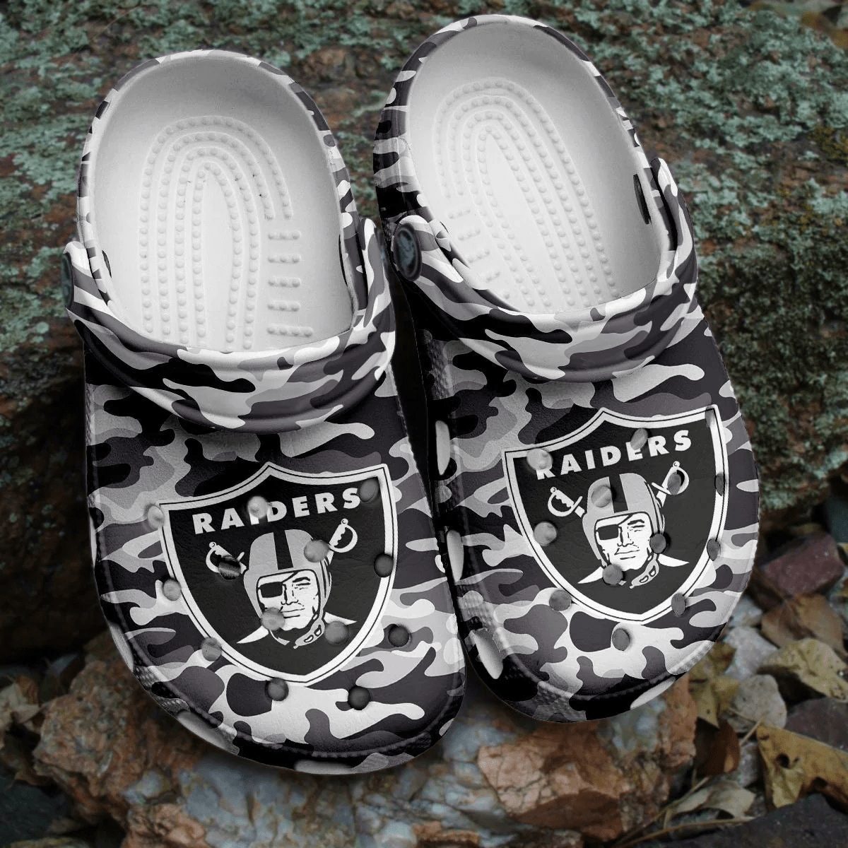 footwearmerch nfl lasvegas raiders football shoes crocband clogs comfortable for men women 7dscw