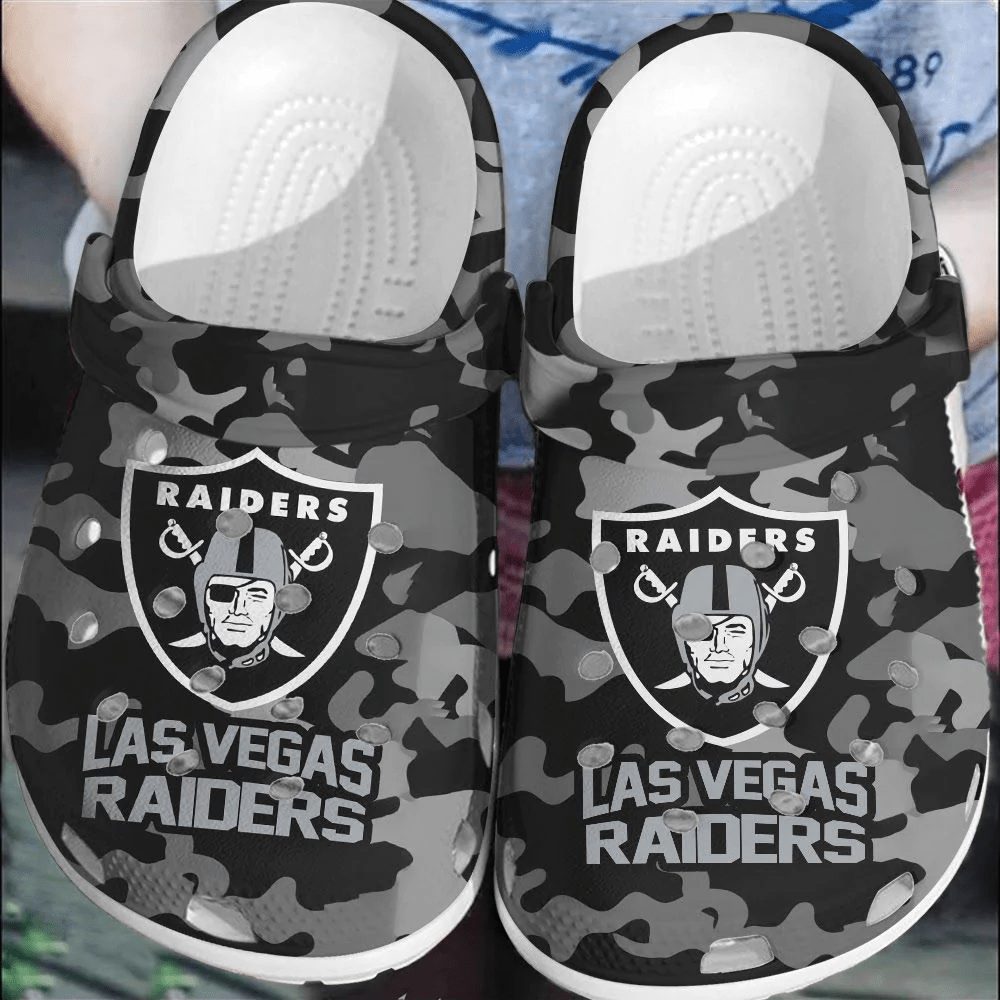 footwearmerch nfl lasvegas raiders football shoes crocband comfortable clogs for men women zoi8v