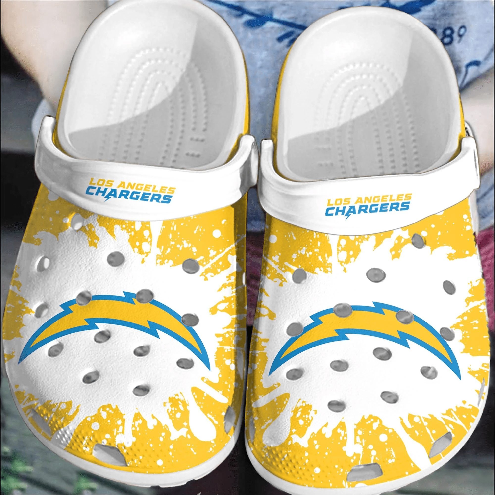 footwearmerch nfl los angeles chargers football shoes clogs crocband comfortable for men women 3xi8s