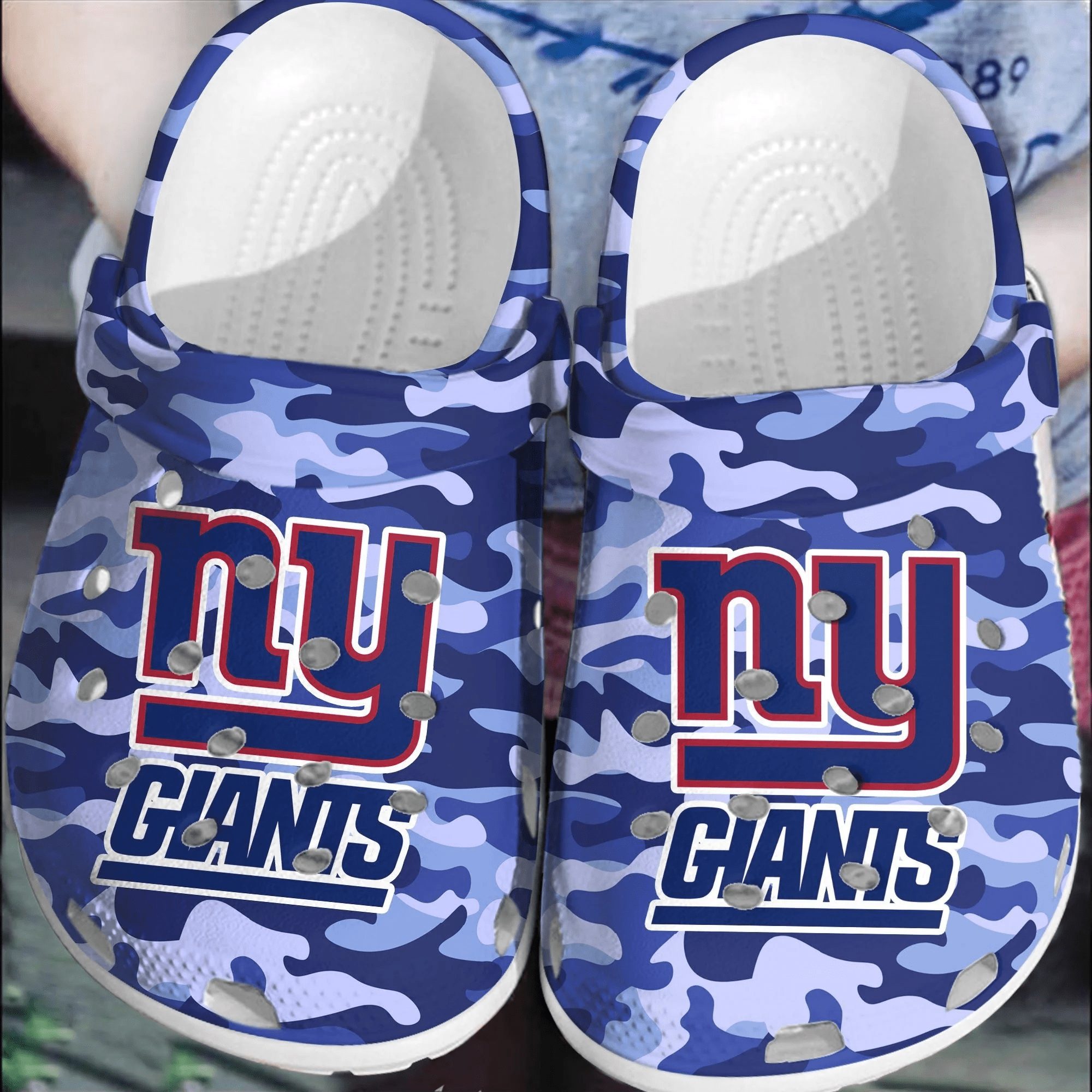 footwearmerch nfl new york giants football crocs shoes clogs crocband comfortable for men women onoyz