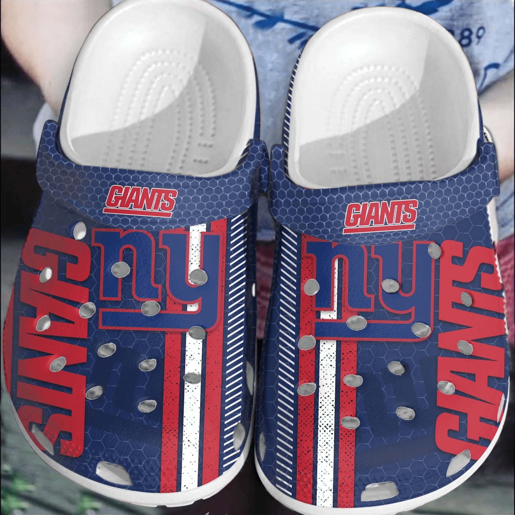 footwearmerch nfl new york giants football crocs shoes crocband comfortable clogs for men women uhlir