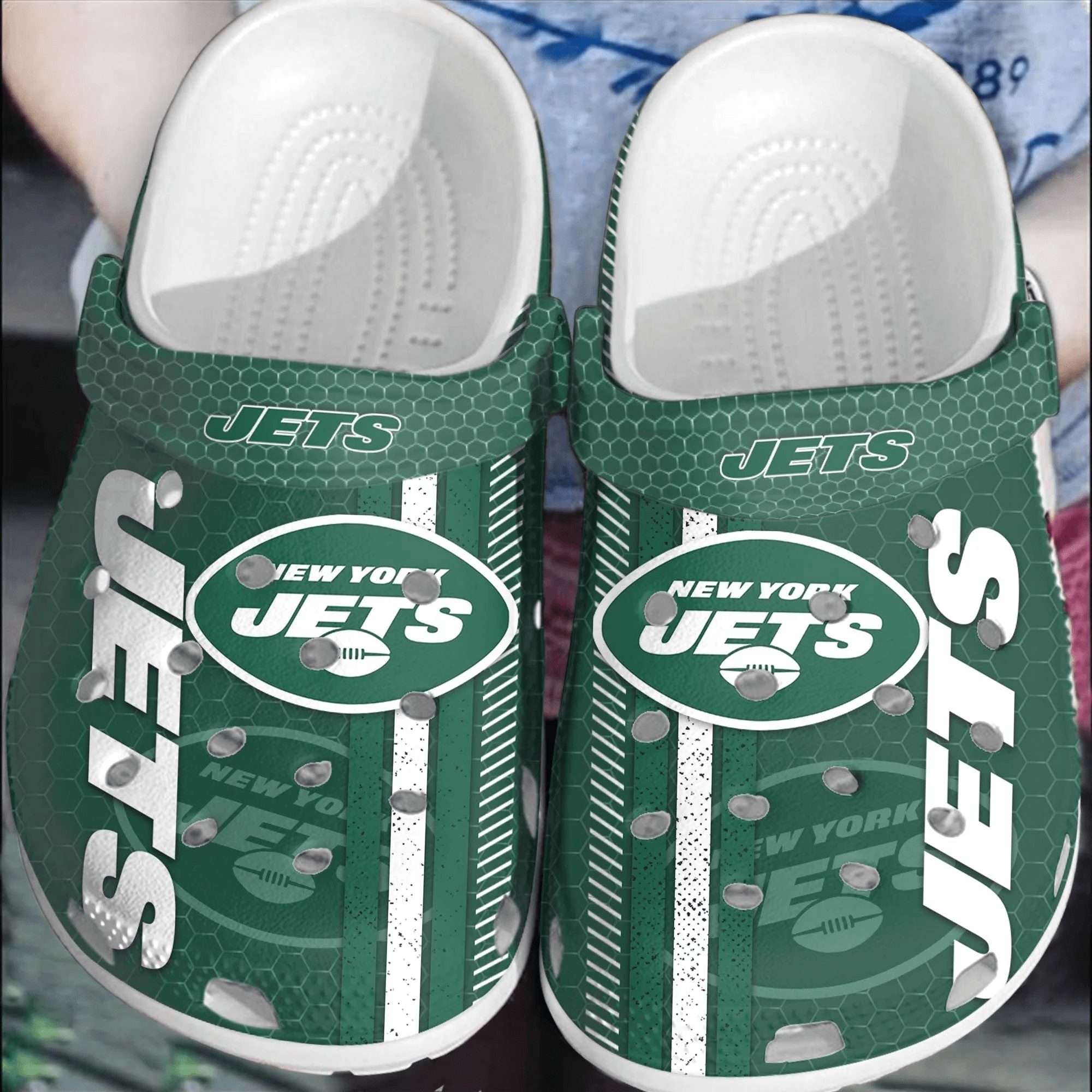 footwearmerch nfl new york jets football crocs comfortable crocband shoes clogs for men women m7yi9