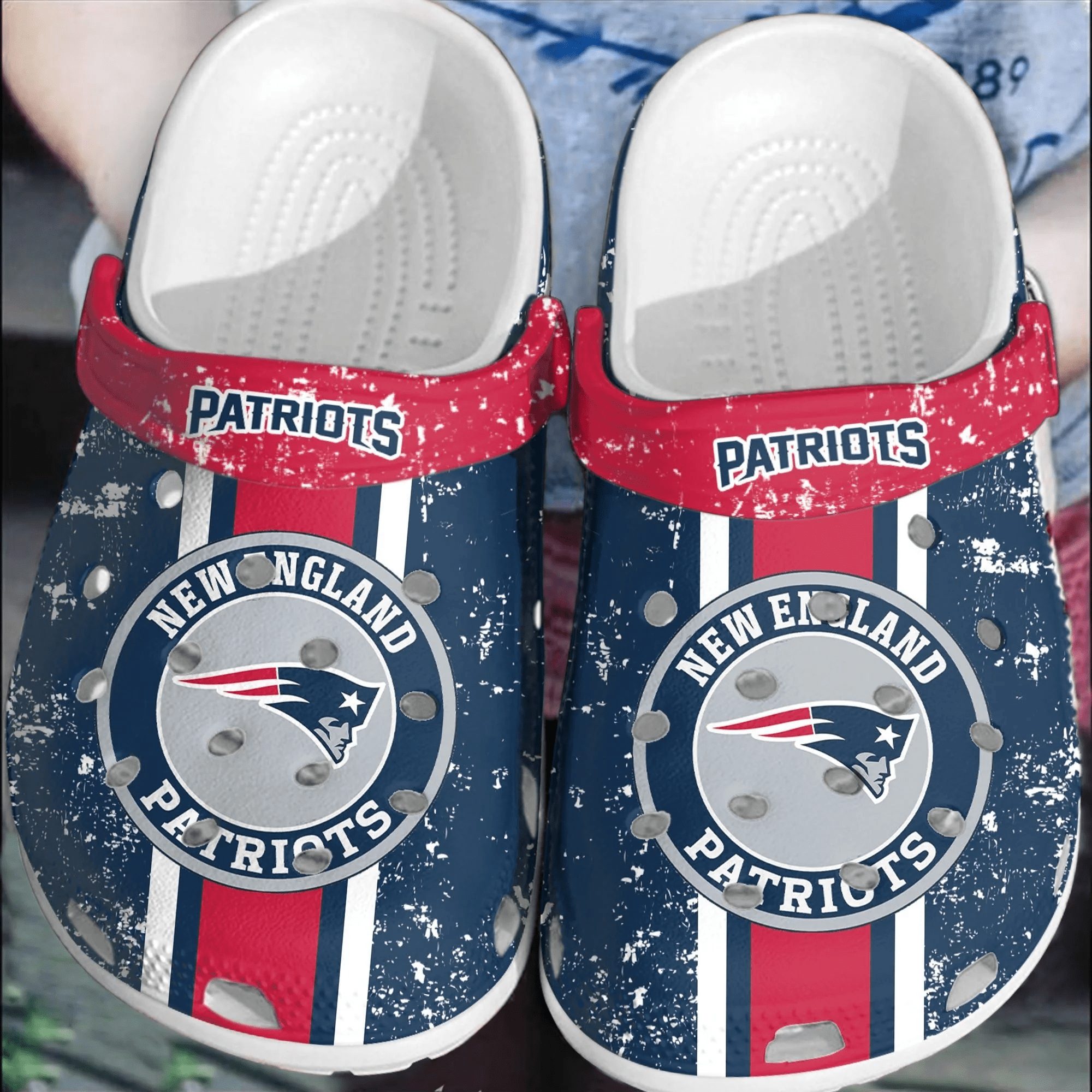 footwearmerch nfl patriots football crocs crocband comfortable clogs shoes for men women wwwjb