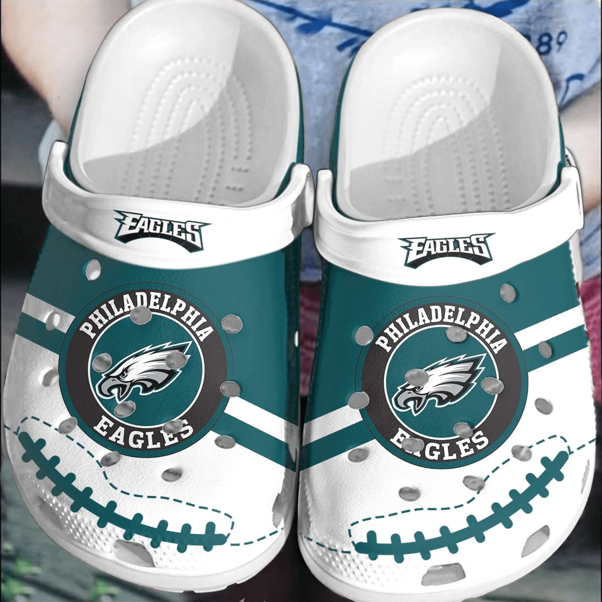 footwearmerch nfl philadelphia eagles football crocband crocs clogs comfortable shoes for men women ehf8e
