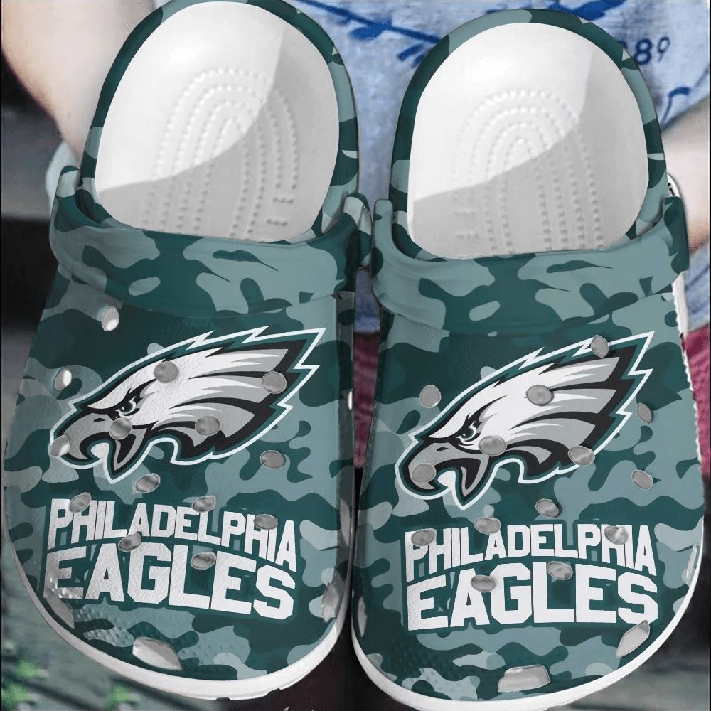 footwearmerch nfl philadelphia eagles football crocband crocs comfortable shoes clogs for men women wnqbi