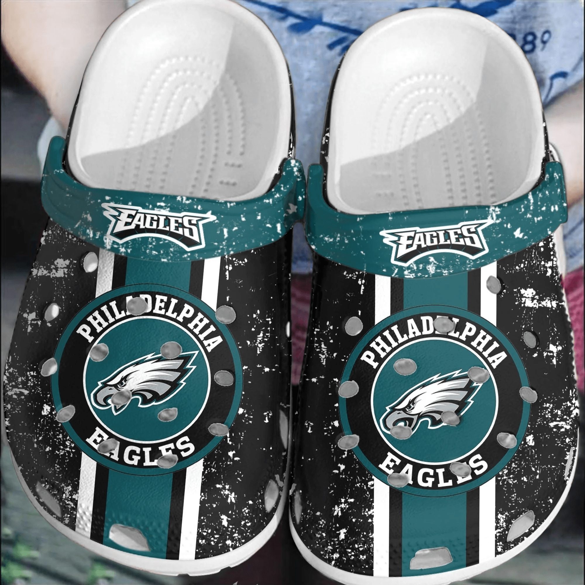 footwearmerch nfl philadelphia eagles football crocband crocs shoes clogs comfortable for men women krys8