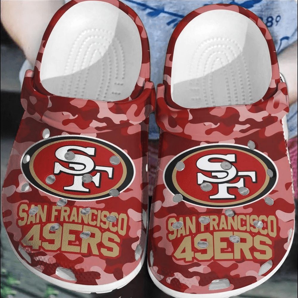 footwearmerch nfl san francisco 49ers crocscrocband comfortable clogs shoes for men women wd6f1
