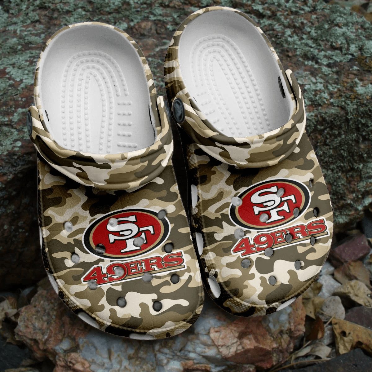 footwearmerch nfl san francisco 49ers crocscrocband shoes comfortable clogs for men women lnha4