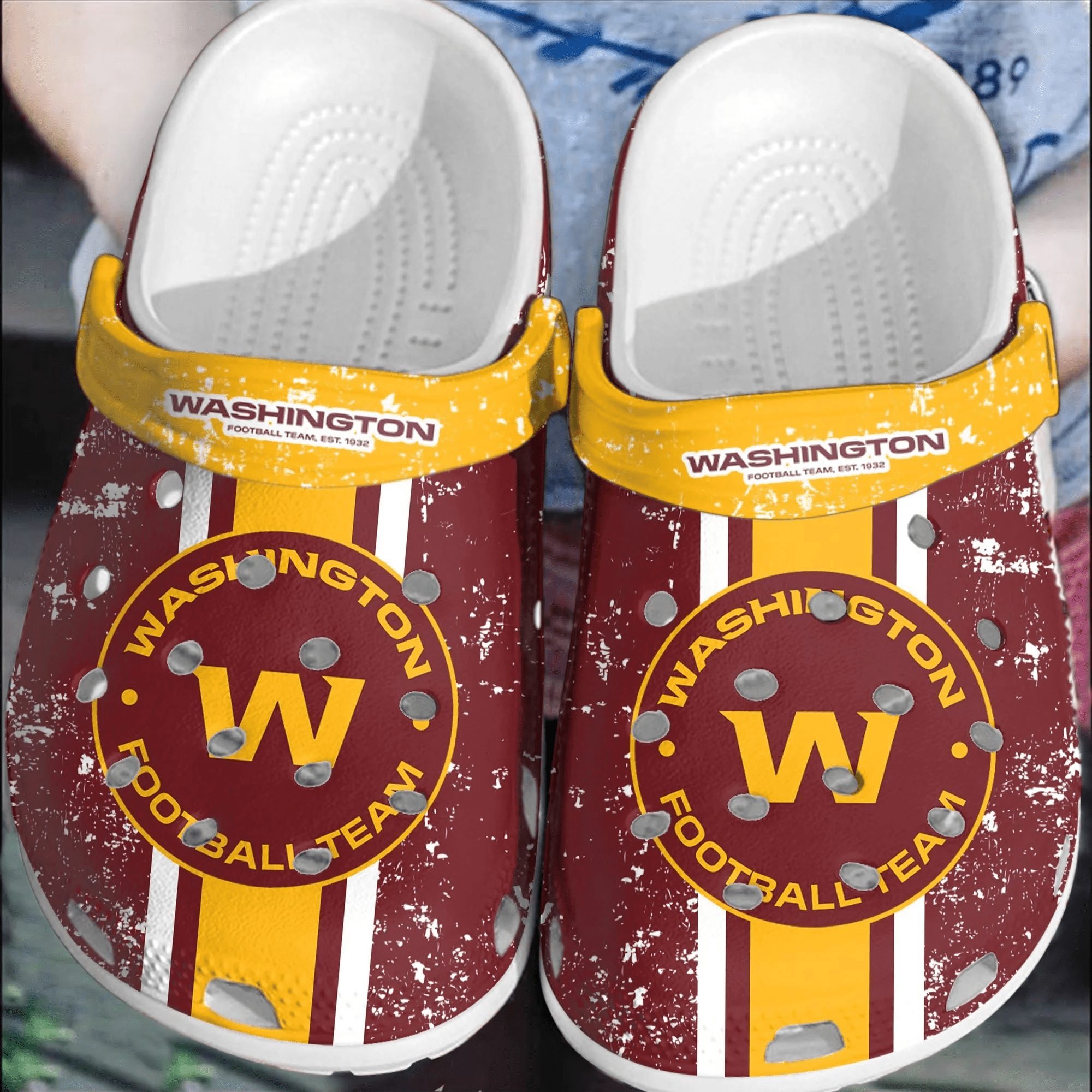 footwearmerch nfl washington football crocscomfortable clogs crocband shoes for men women op6z7
