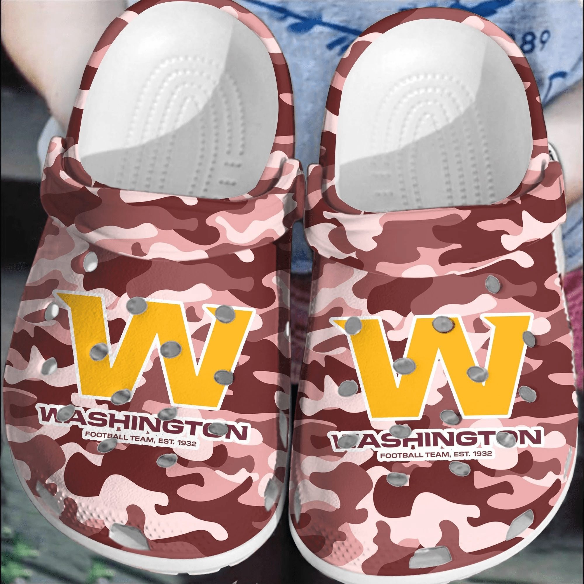 footwearmerch nfl washington football crocscomfortable clogs shoes crocband for men women veaop
