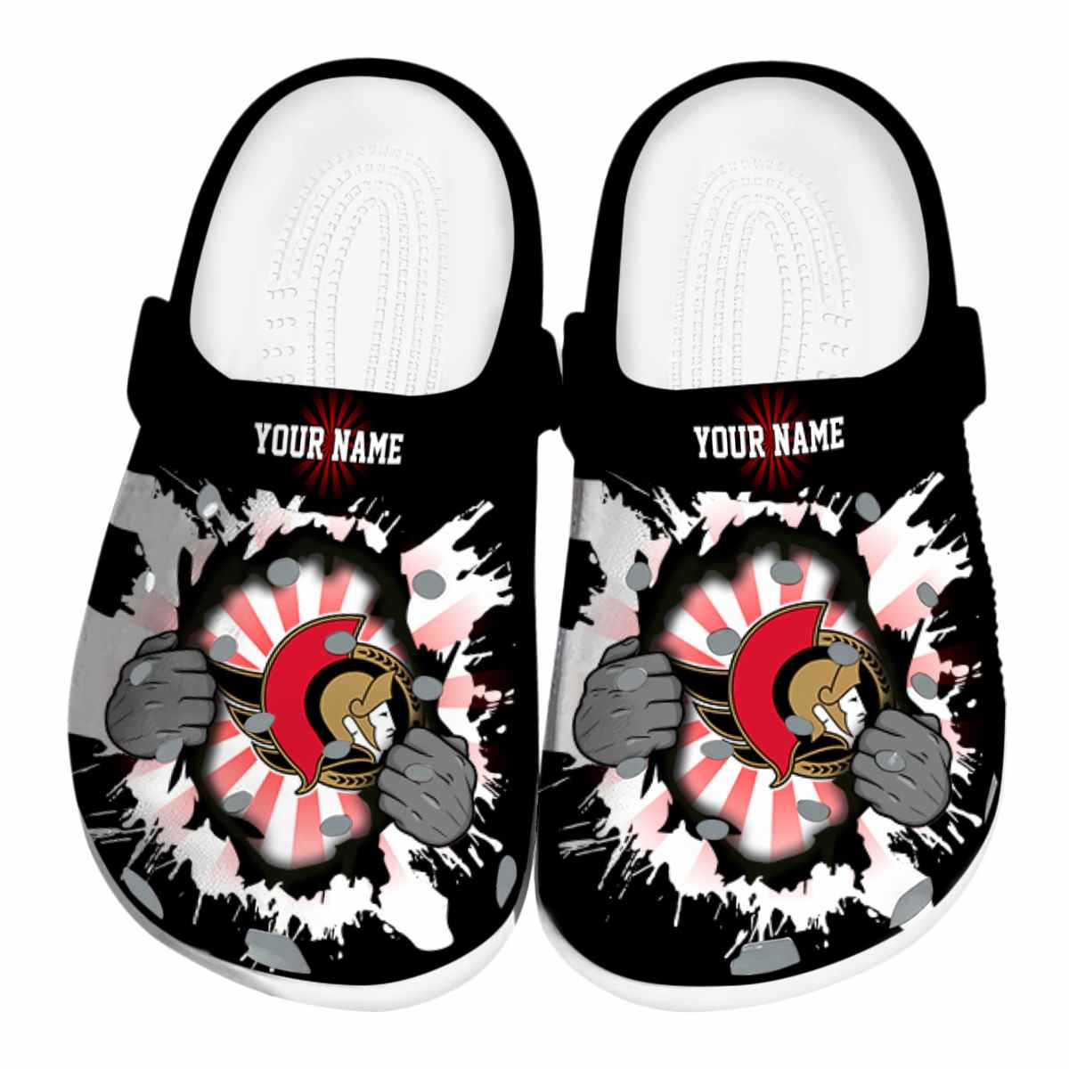 footwearmerch ottawa senators nhl sport crocs crocband clogs shoes comfortable for men women and kids mlgah