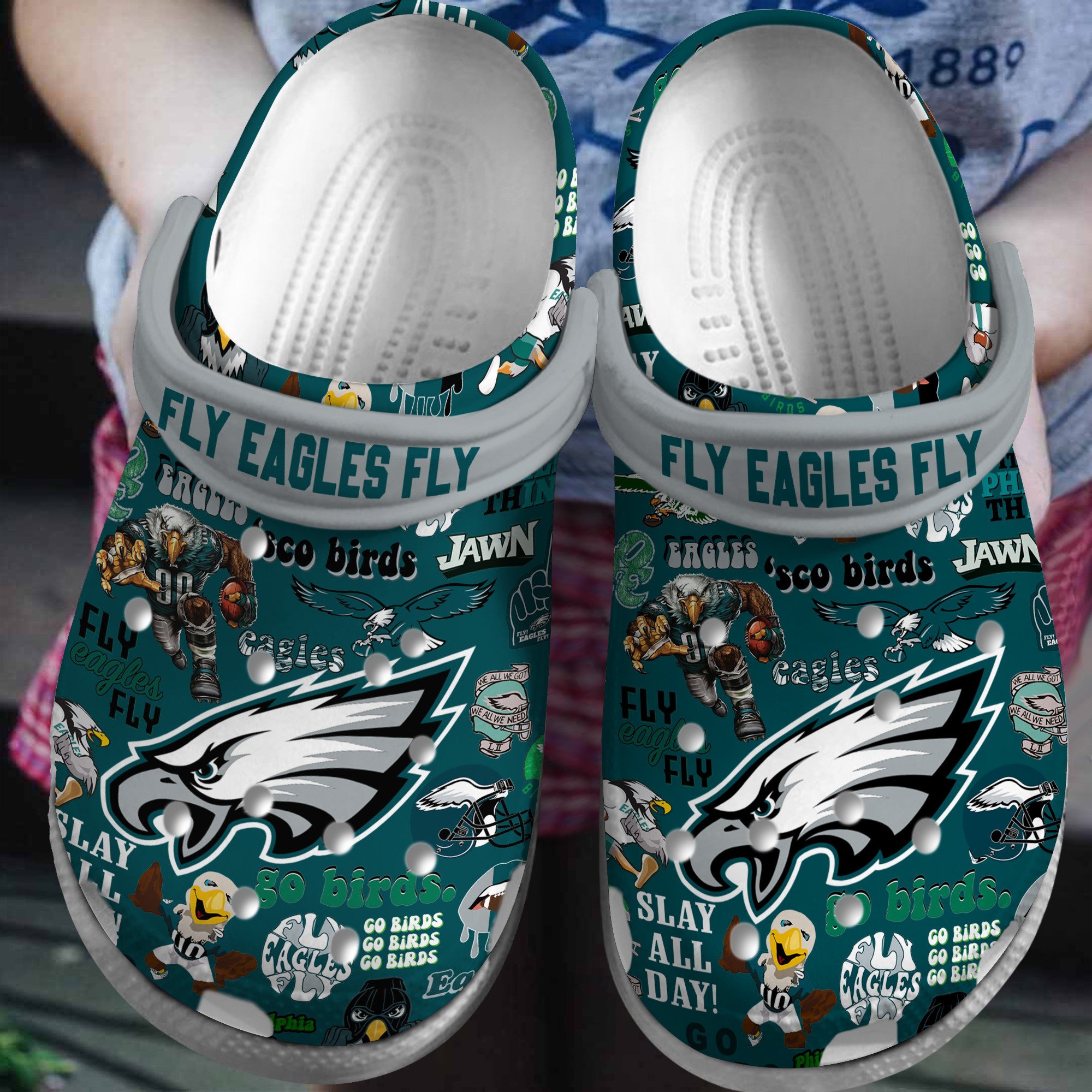 footwearmerch philadelphia eagles nfl sport crocs crocband clogs shoes comfortable for men women and kids 5zkpy