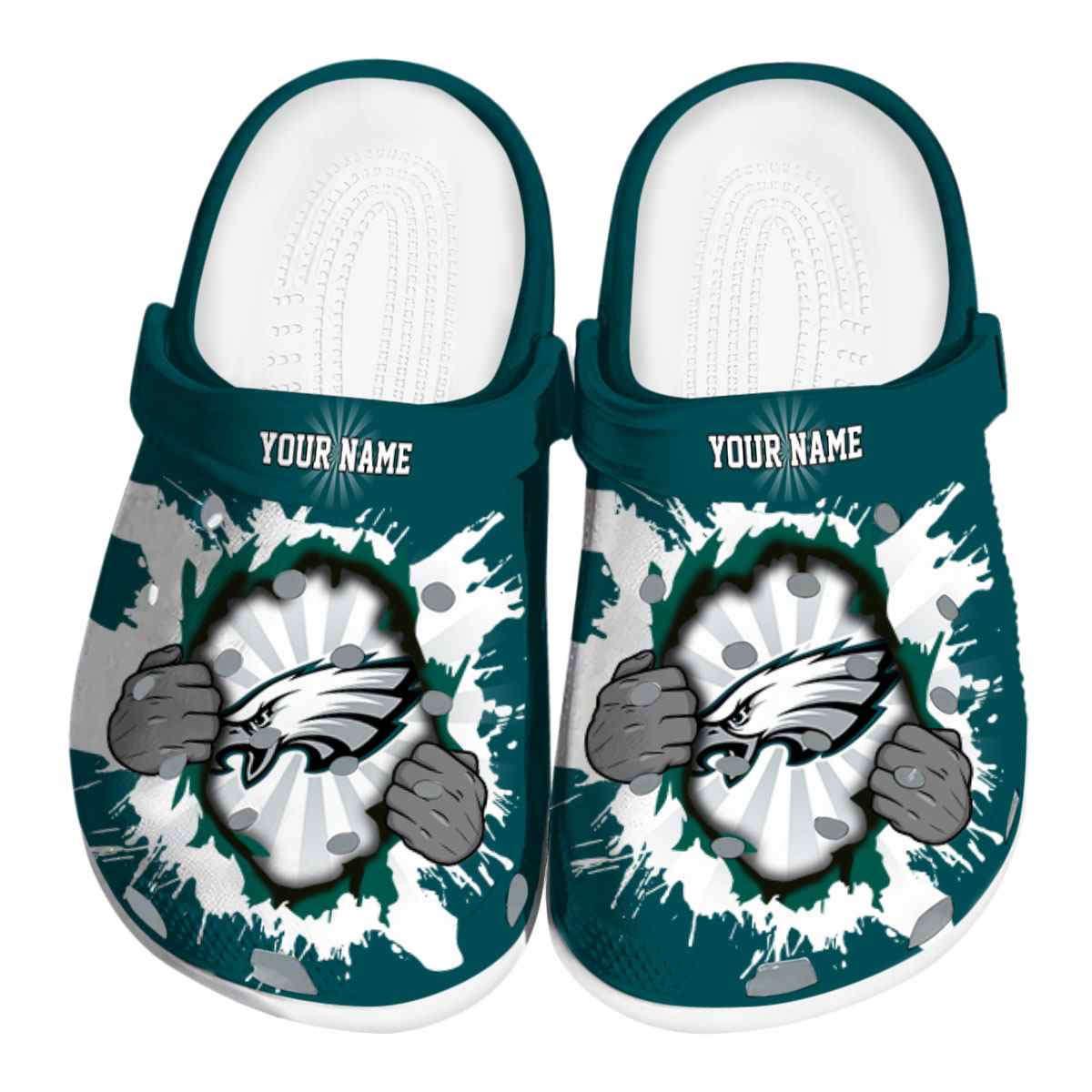 footwearmerch philadelphia eagles nfl sport crocs crocband clogs shoes comfortable for men women and kids fc1ds