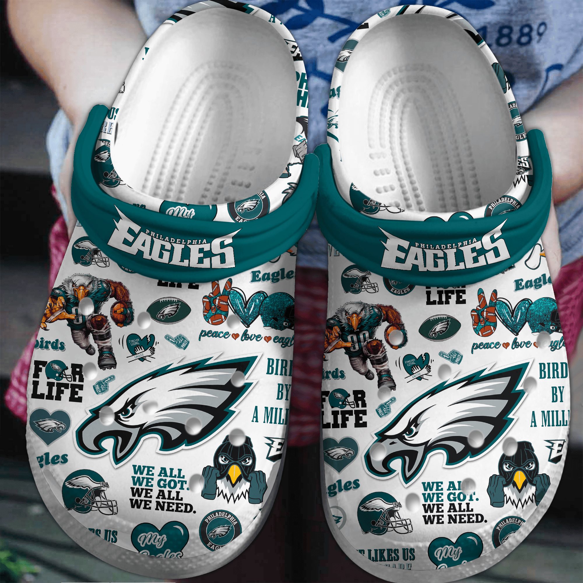 footwearmerch philadelphia eagles nfl sport crocs crocband clogs shoes comfortable for men women and kids lbfr9