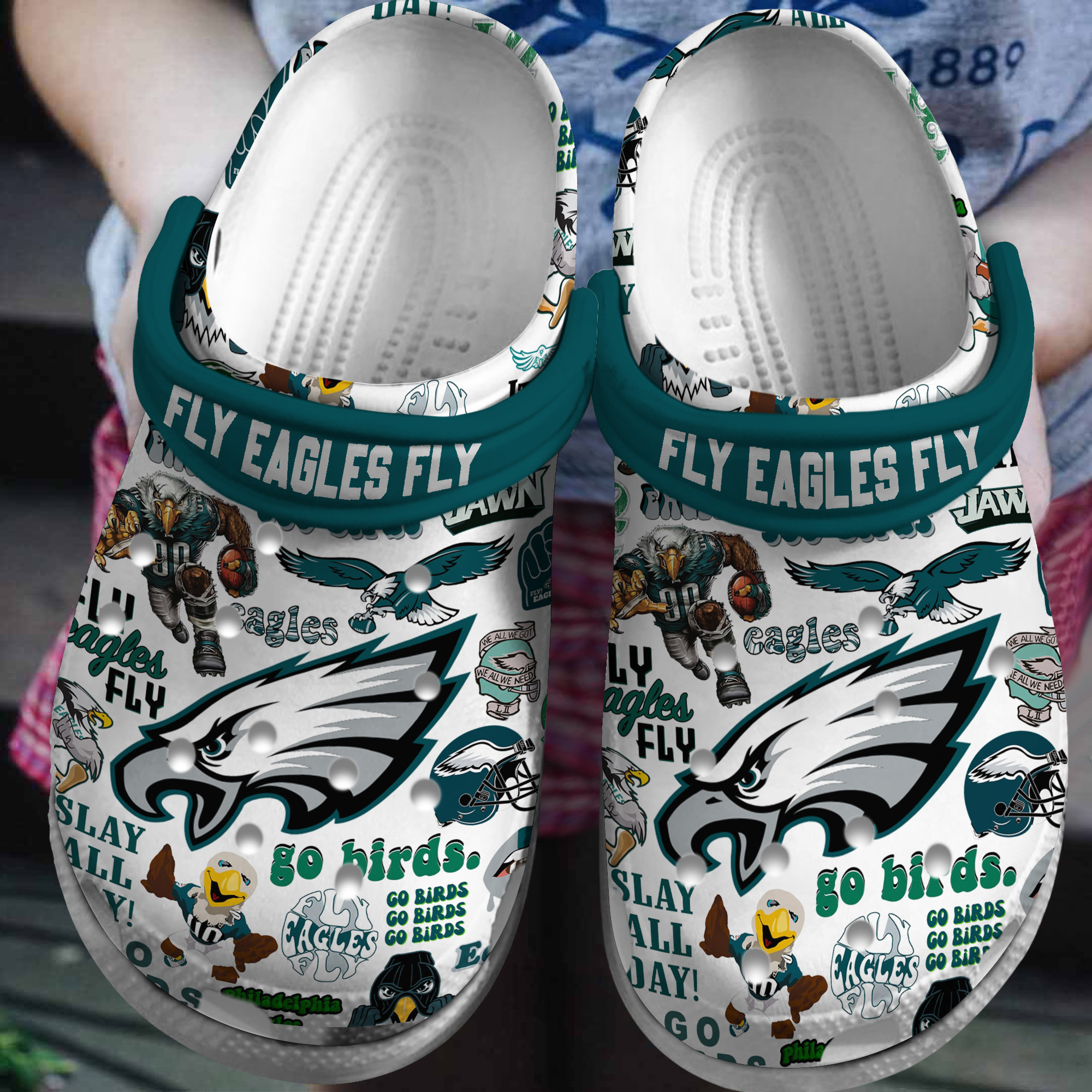 footwearmerch philadelphia eagles nfl sport crocs crocband clogs shoes comfortable for men women and kids tkv0o