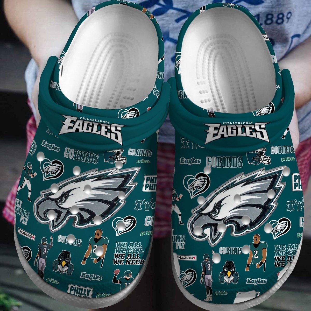 footwearmerch philadelphia eagles nfl sport crocs crocband clogs shoes comfortable for men women and kids wo9fv