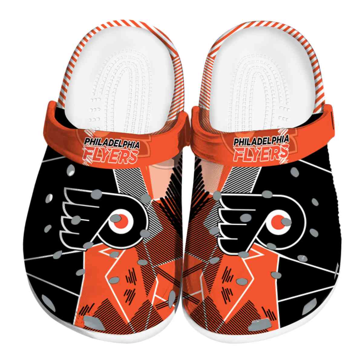 footwearmerch philadelphia flyers nhl sport crocs crocband clogs shoes comfortable for men women and kids fs2vd