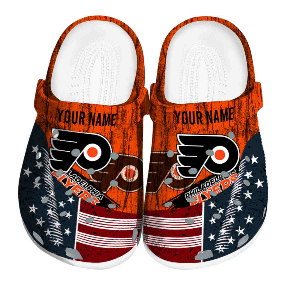 footwearmerch philadelphia flyers nhl sport crocs crocband clogs shoes comfortable for men women and kids fu4j2