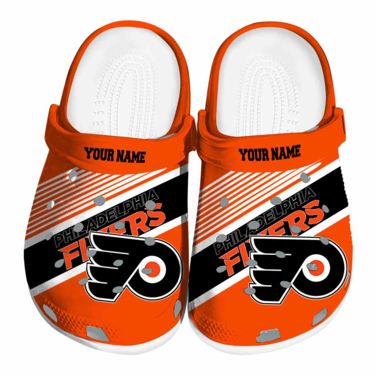 footwearmerch philadelphia flyers nhl sport crocs crocband clogs shoes comfortable for men women and kids nwy2i