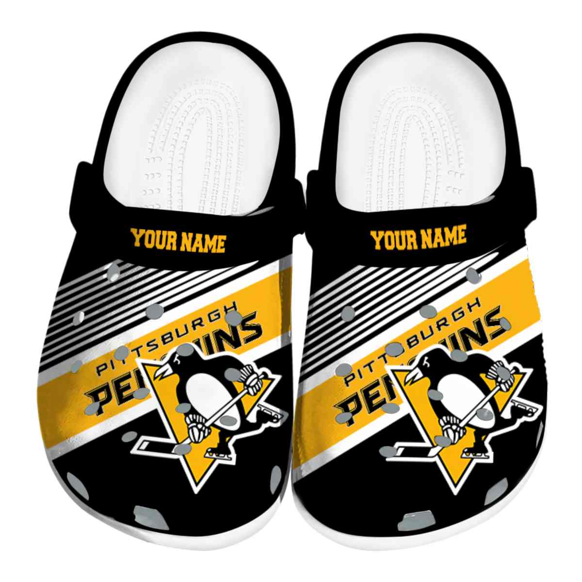 footwearmerch pittsburgh penguins nhl sport crocs crocband clogs shoes comfortable for men women and kids 5dyh6