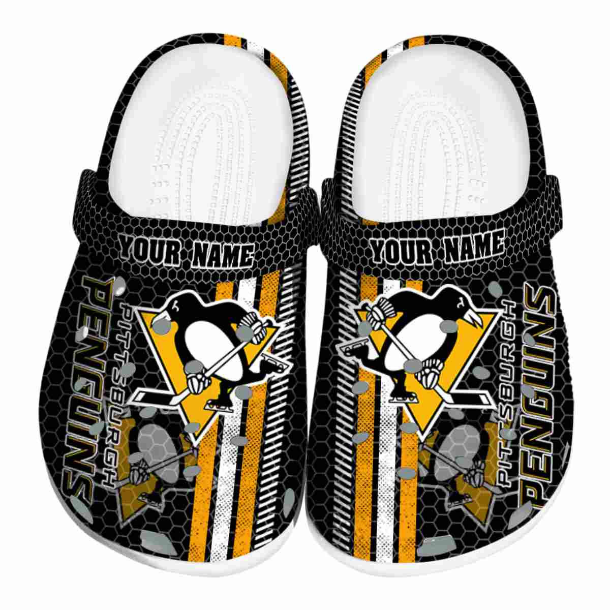 footwearmerch pittsburgh penguins nhl sport crocs crocband clogs shoes comfortable for men women and kids d6sbo