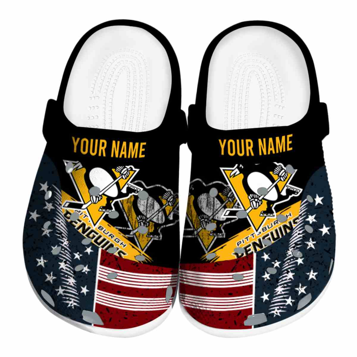 footwearmerch pittsburgh penguins nhl sport crocs crocband clogs shoes comfortable for men women and kids i7zkk