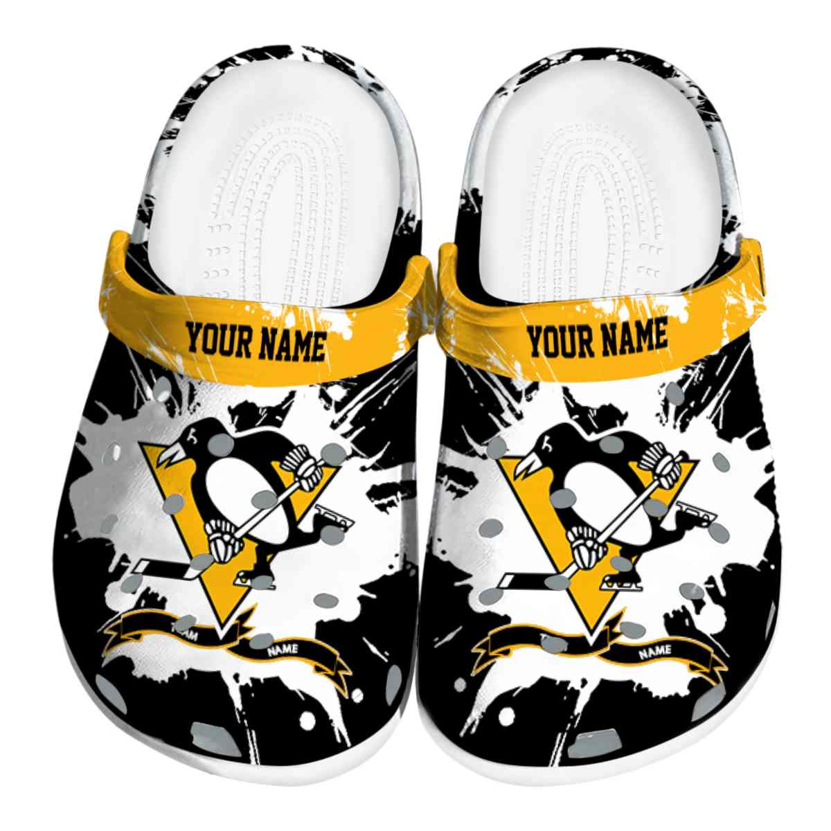 footwearmerch pittsburgh penguins nhl sport crocs crocband clogs shoes comfortable for men women and kids mc6s2
