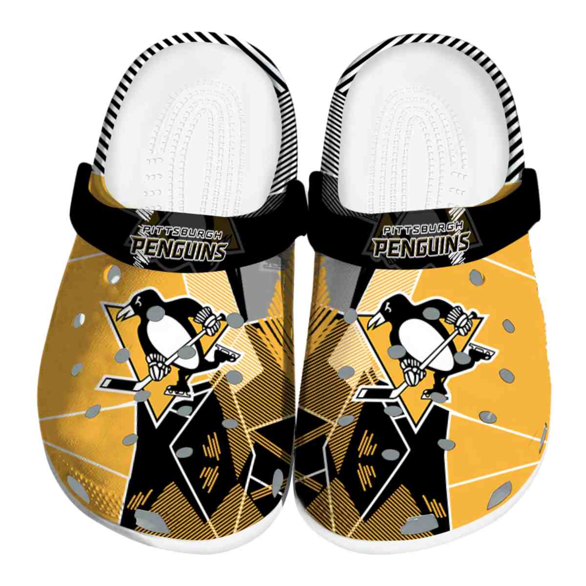 footwearmerch pittsburgh penguins nhl sport crocs crocband clogs shoes comfortable for men women and kids o4itw