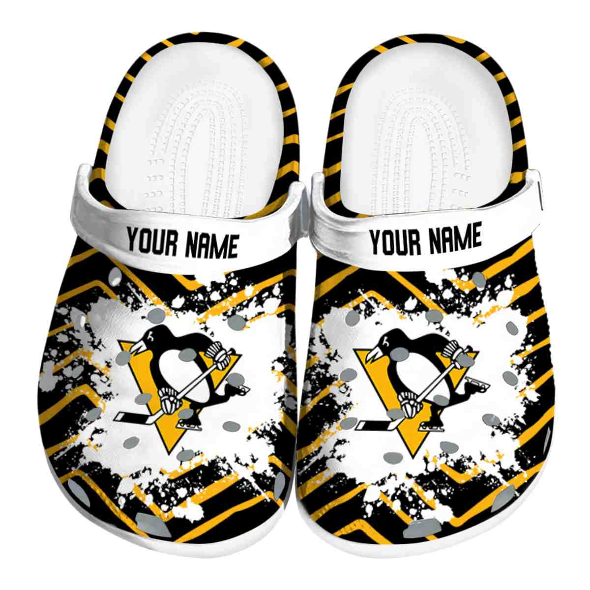 footwearmerch pittsburgh penguins nhl sport crocs crocband clogs shoes comfortable for men women and kids qtdgh